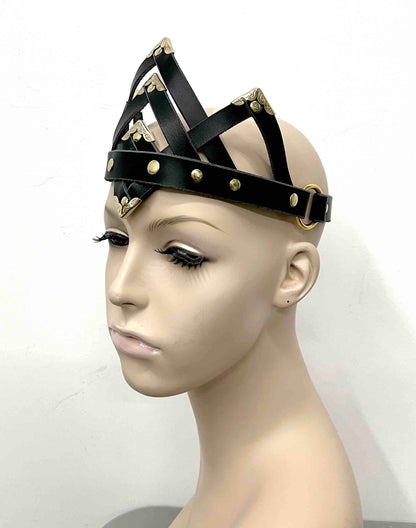 Juliet Black Leather Crown