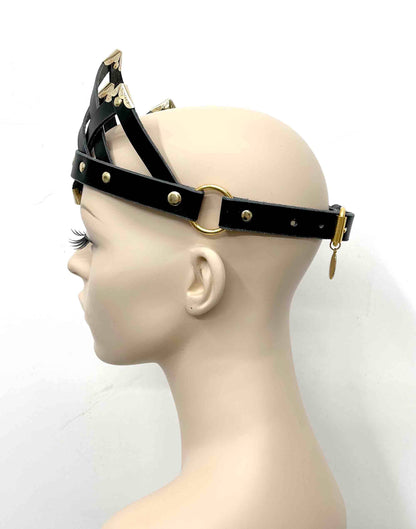 Juliet Black Leather Crown