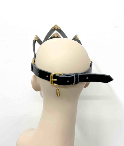 Juliet Black Leather Crown