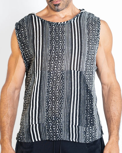 Men's MizMoz Block Print Hooded tank