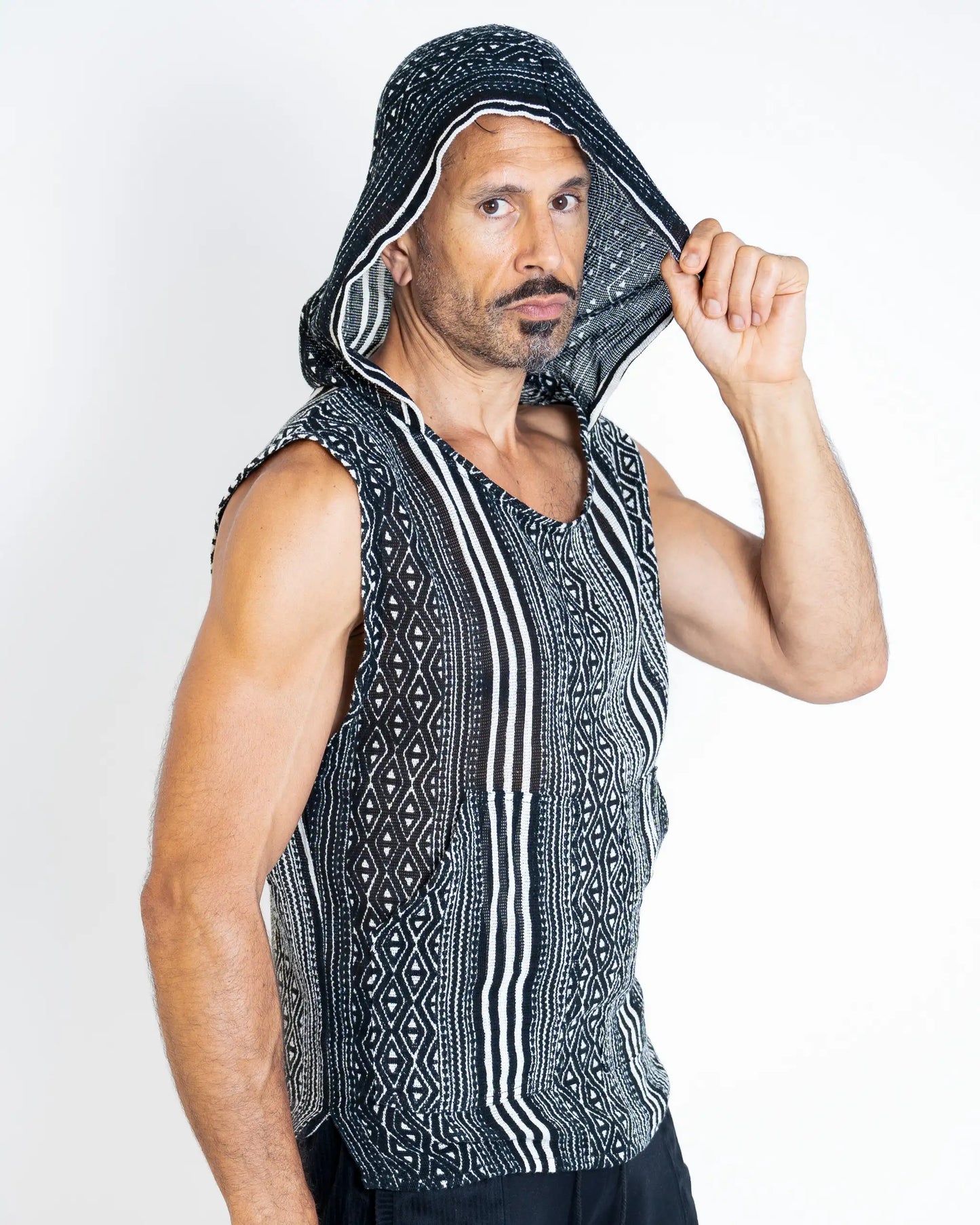 Men's MizMoz Block Print Hooded tank