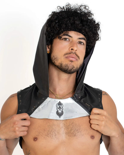 Leather Lunar Hooded Vest