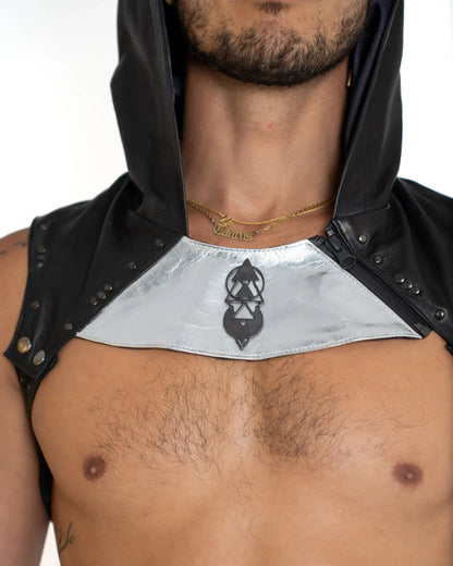 Leather Lunar Hooded Vest