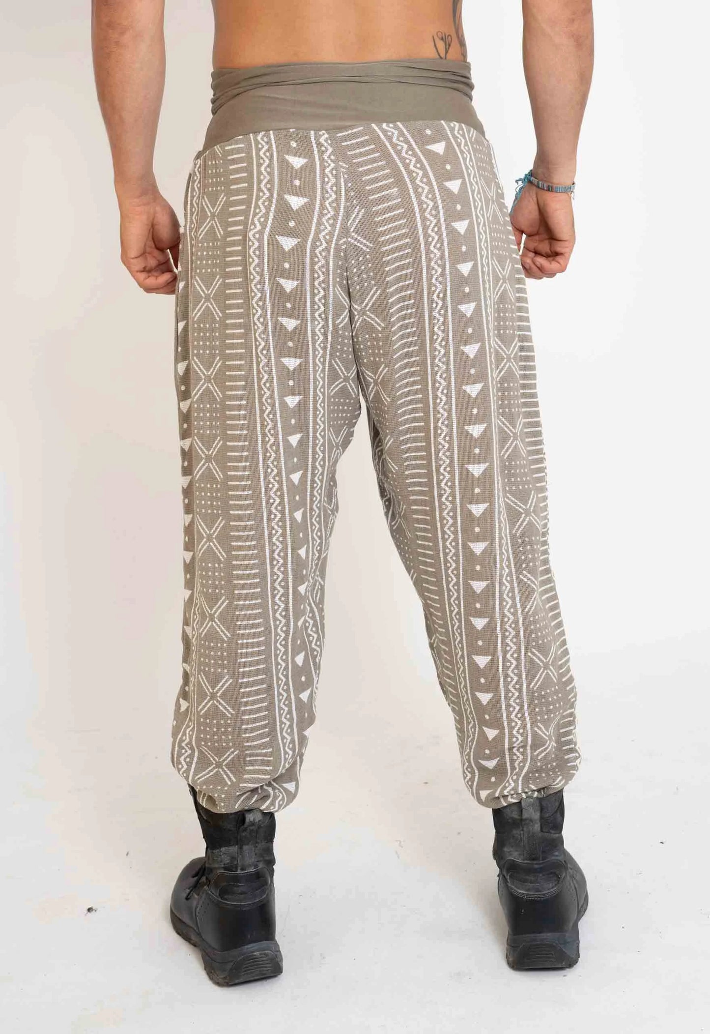 Mud Cloth Print Harem Pants