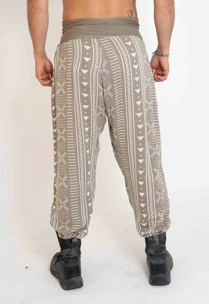 Mud Cloth Print Harem Pants