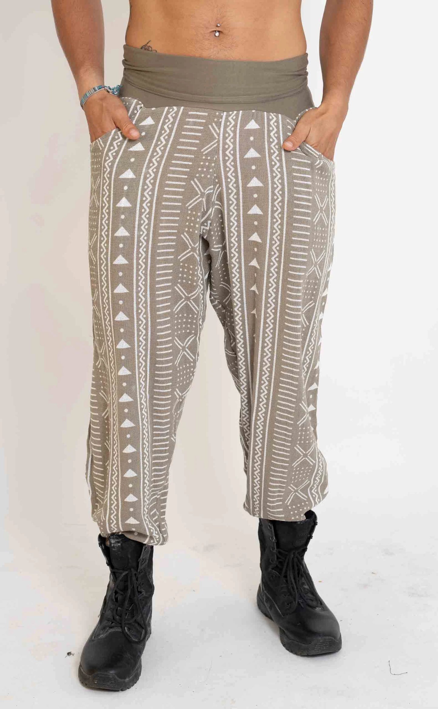 Mud Cloth Print Harem Pants