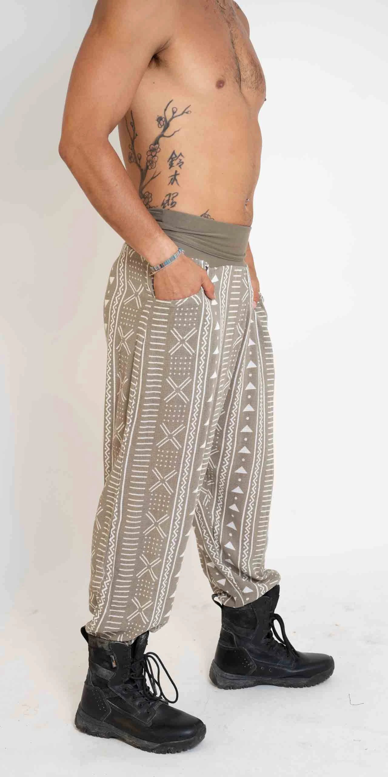 Mud Cloth Print Harem Pants