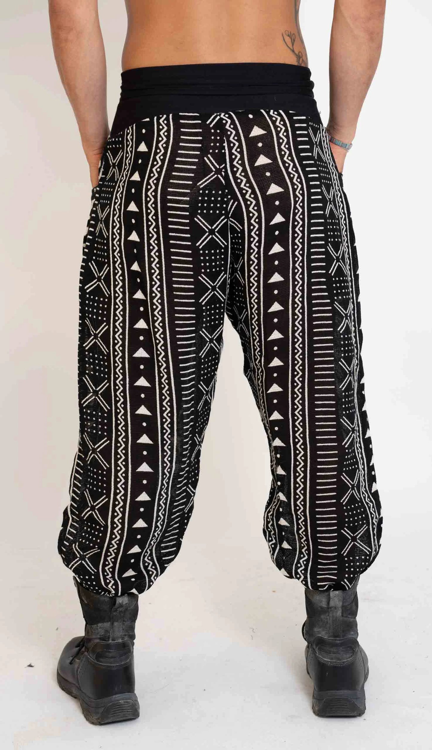 Mud Cloth Print Harem Pants