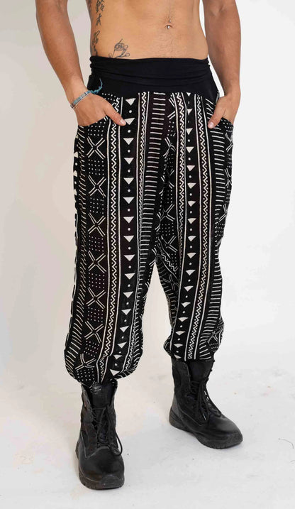 Mud Cloth Print Harem Pants