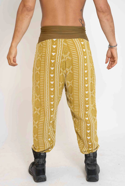 Mud Cloth Print Harem Pants