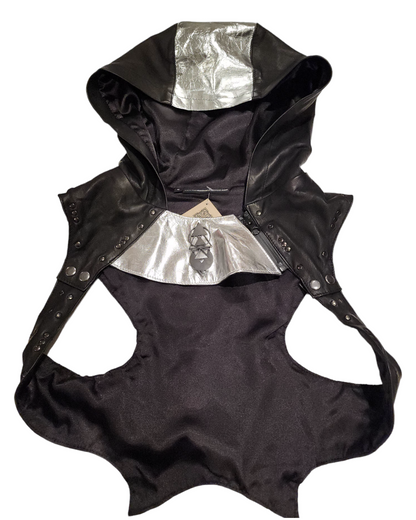 Leather Lunar Hooded Vest