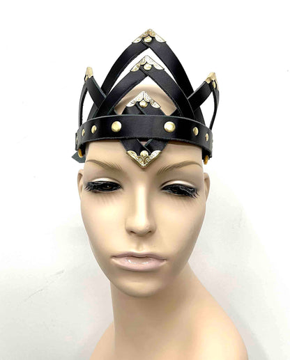 Juliet Black Leather Crown