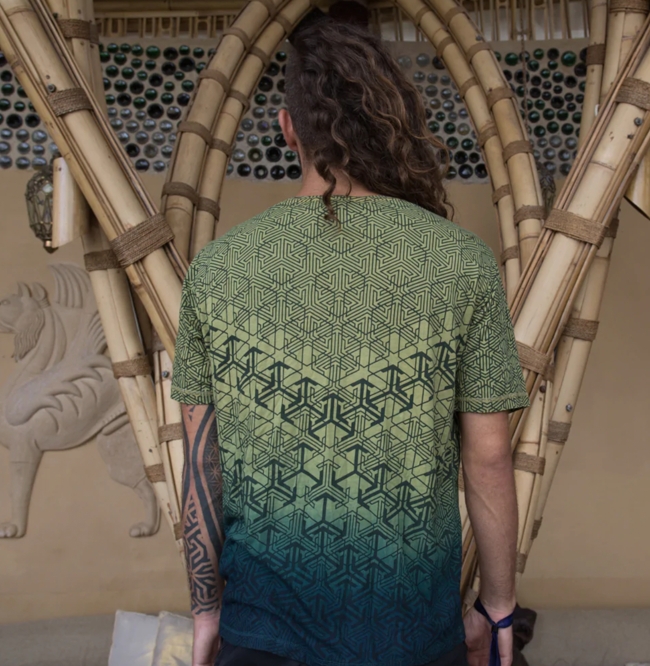 Men's tee Geomorph print organic cotton and bamboo